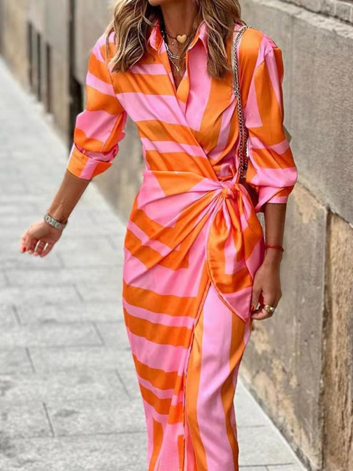 ANDREA - ELEGANT FLORAL WRAP DRESS