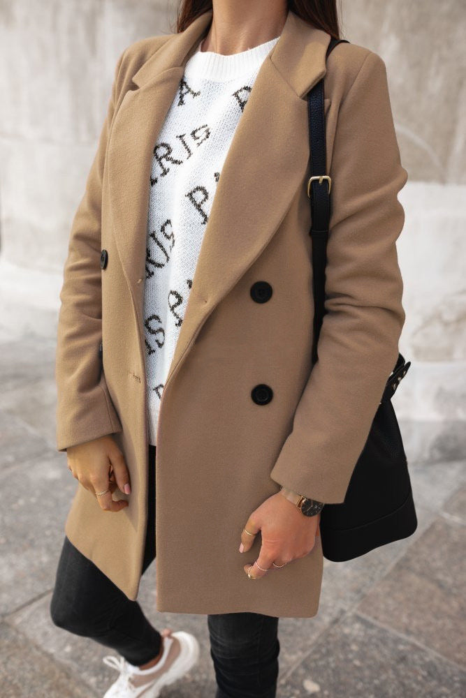 LARISA - CLASSIC DOUBLE-BREASTED STRUCTURED COAT