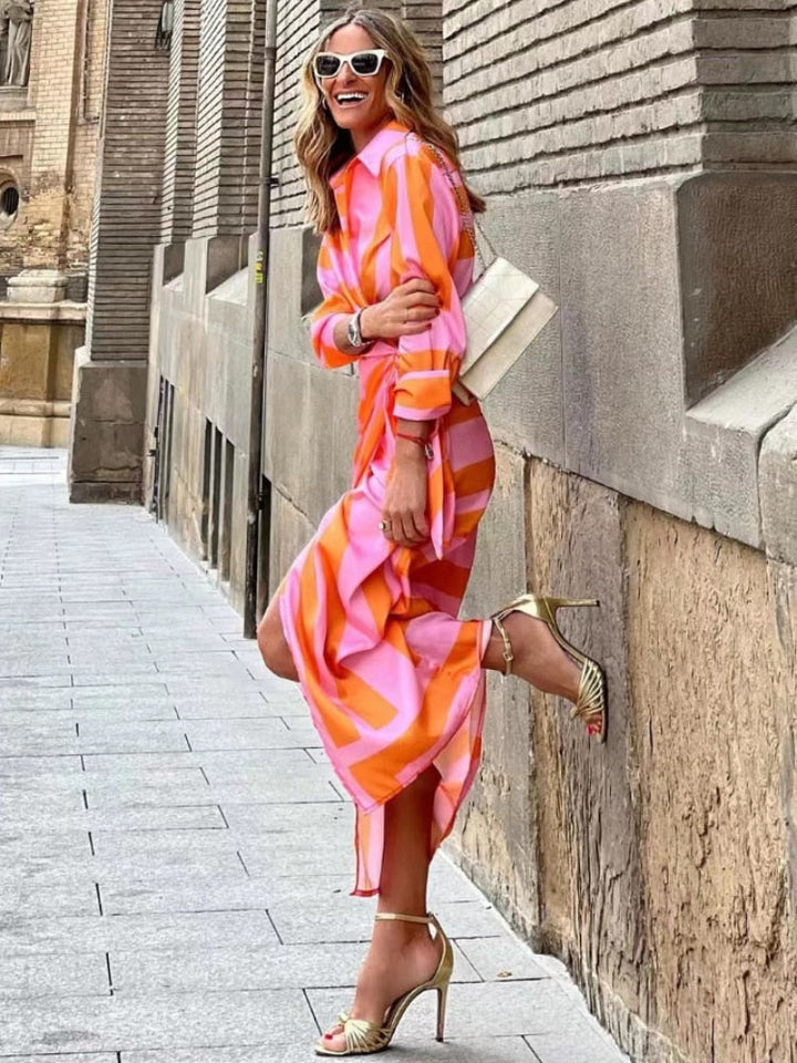 ANDREA - ELEGANT FLORAL WRAP DRESS
