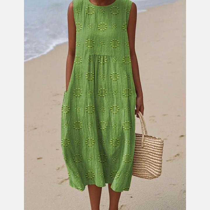 ALENA – EMBROIDERED SLEEVELESS DRESS