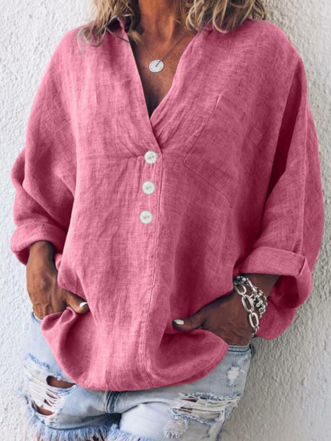 EFFIE – LAID-BACK BUTTON SHIRT BLOUSE