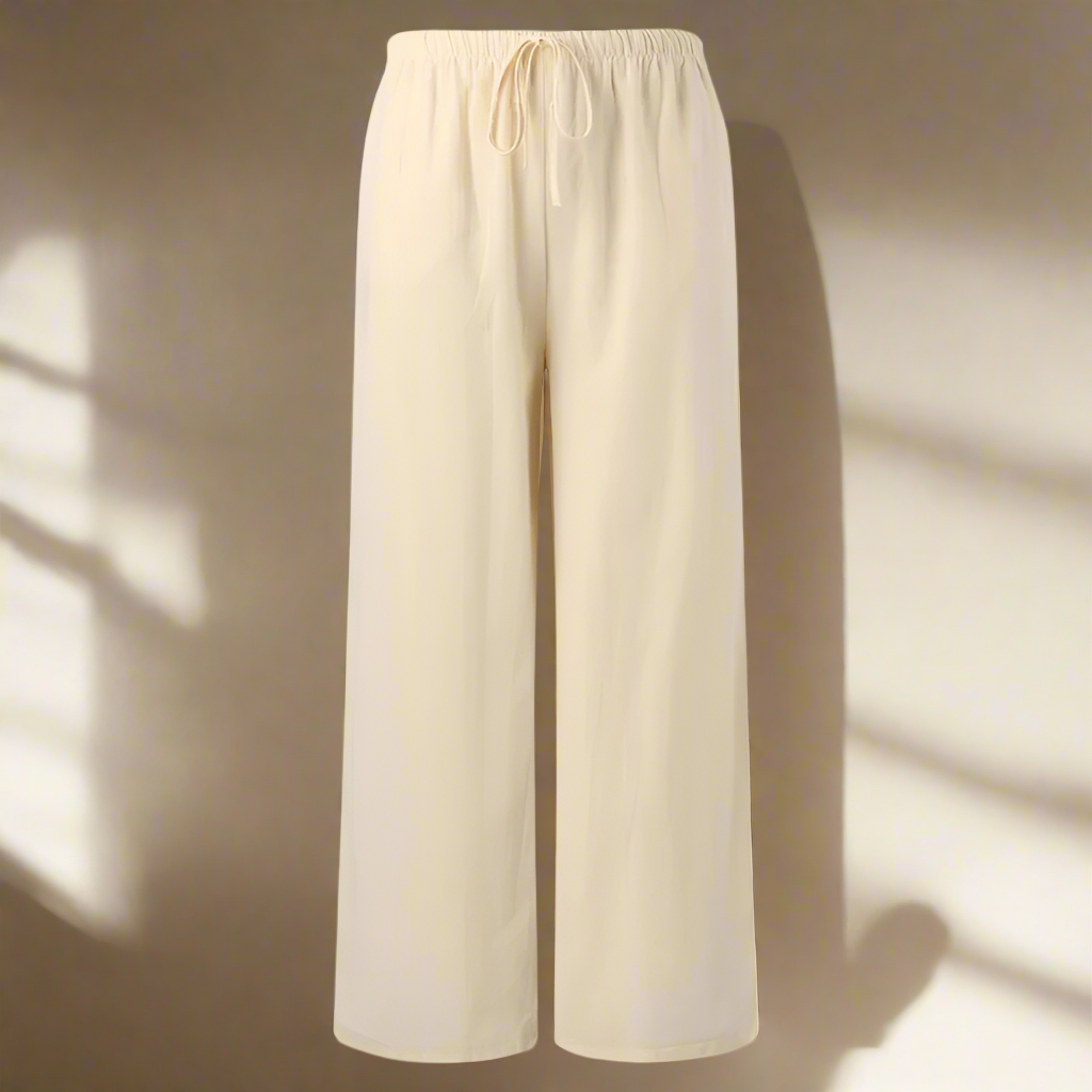 AMY - COTTON-LINEN DRWASTRING PANTS