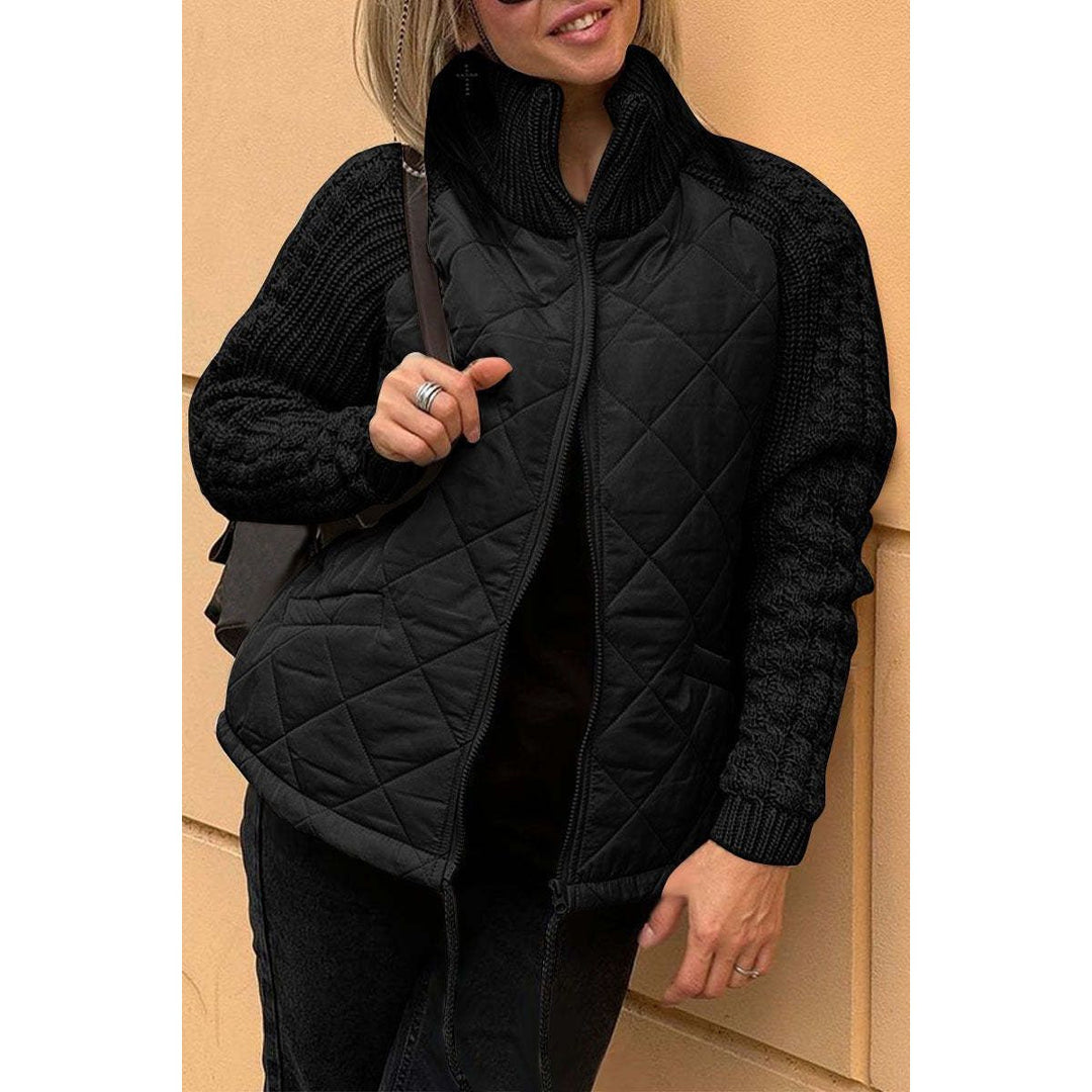 TAYLOR - MODERN QUILTED ZIP-UP KNIT JACKET