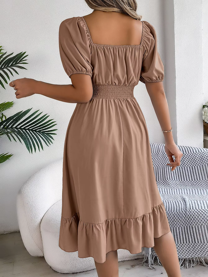 LIORA - LINEN RUFFLE DRESS