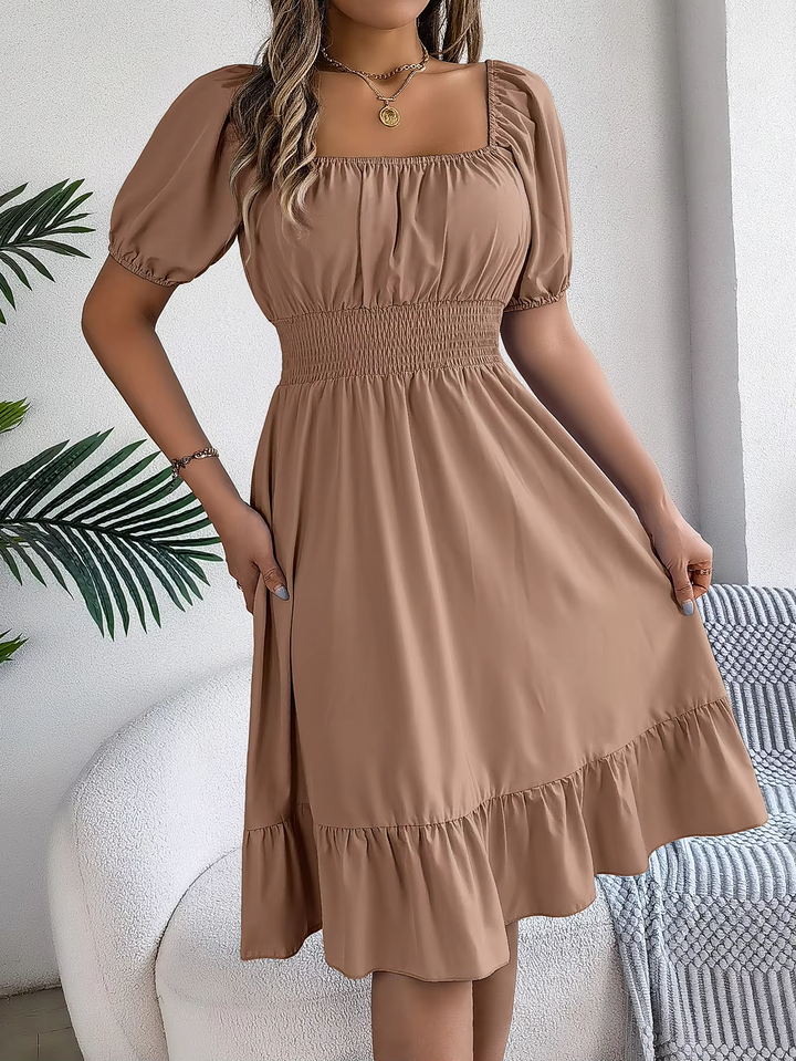 LIORA - LINEN RUFFLE DRESS