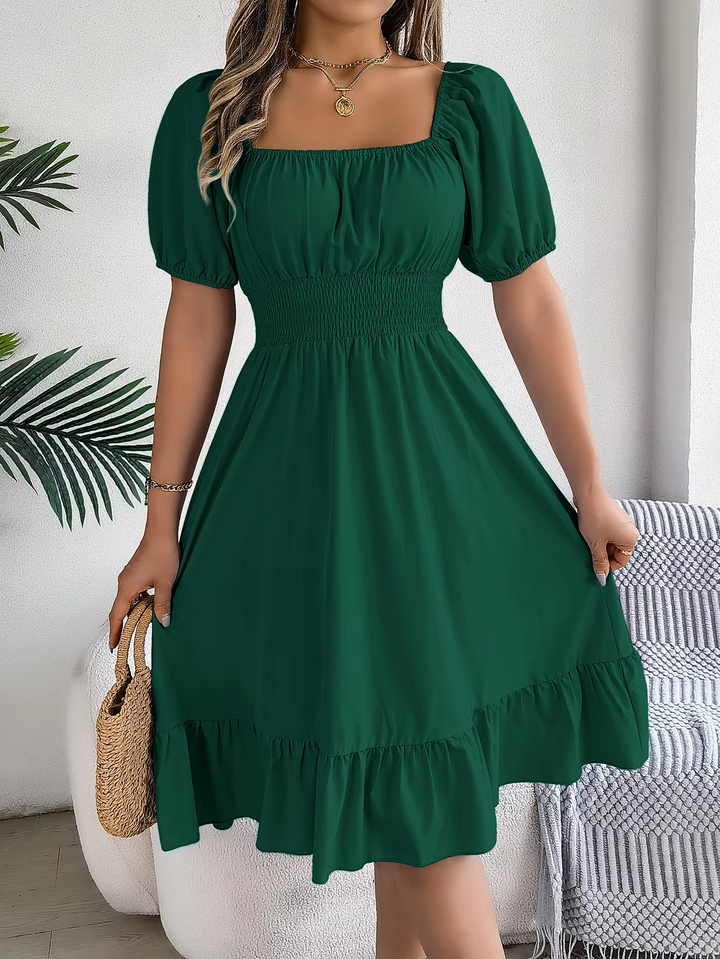 LIORA - LINEN RUFFLE DRESS