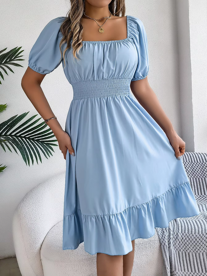 LIORA - LINEN RUFFLE DRESS