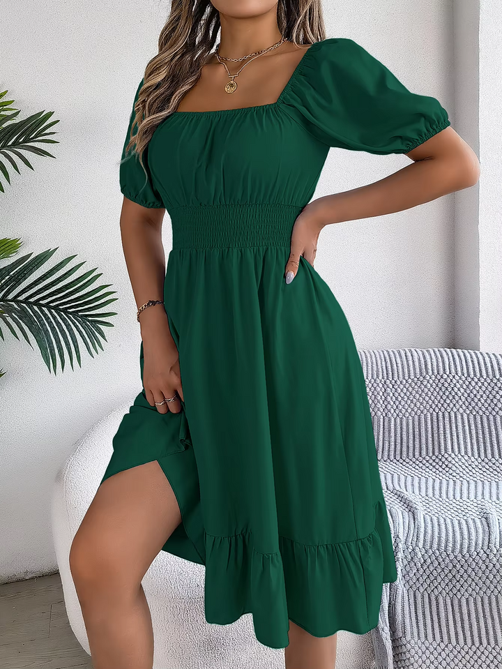 LIORA - LINEN RUFFLE DRESS