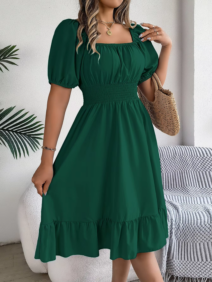 LIORA - LINEN RUFFLE DRESS