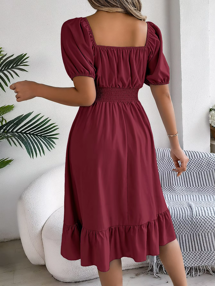 LIORA - LINEN RUFFLE DRESS