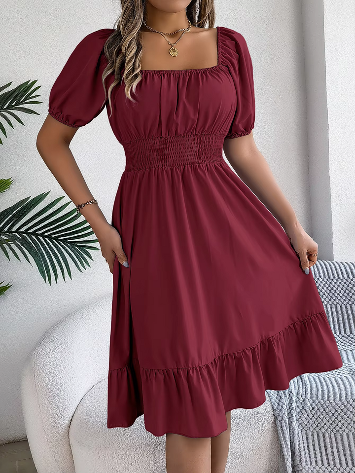 LIORA - LINEN RUFFLE DRESS