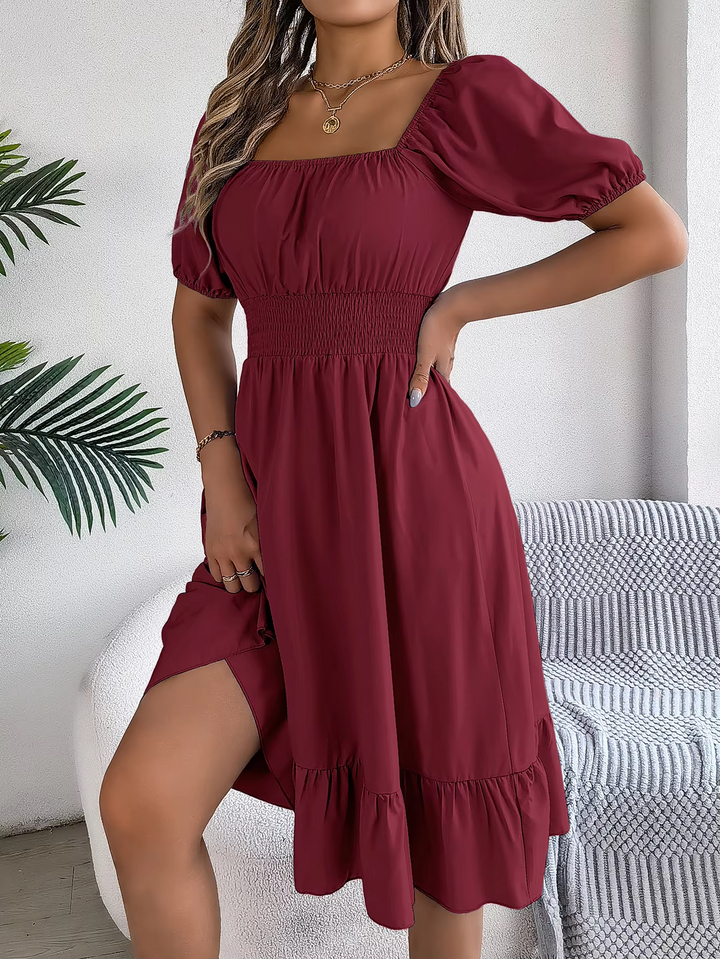 LIORA - LINEN RUFFLE DRESS