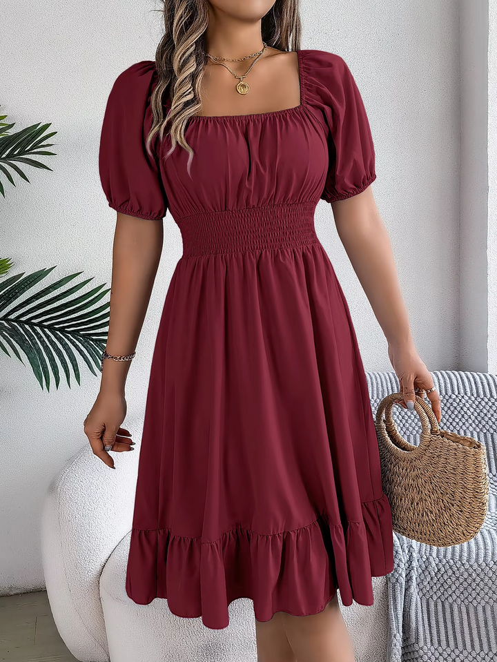 LIORA - LINEN RUFFLE DRESS