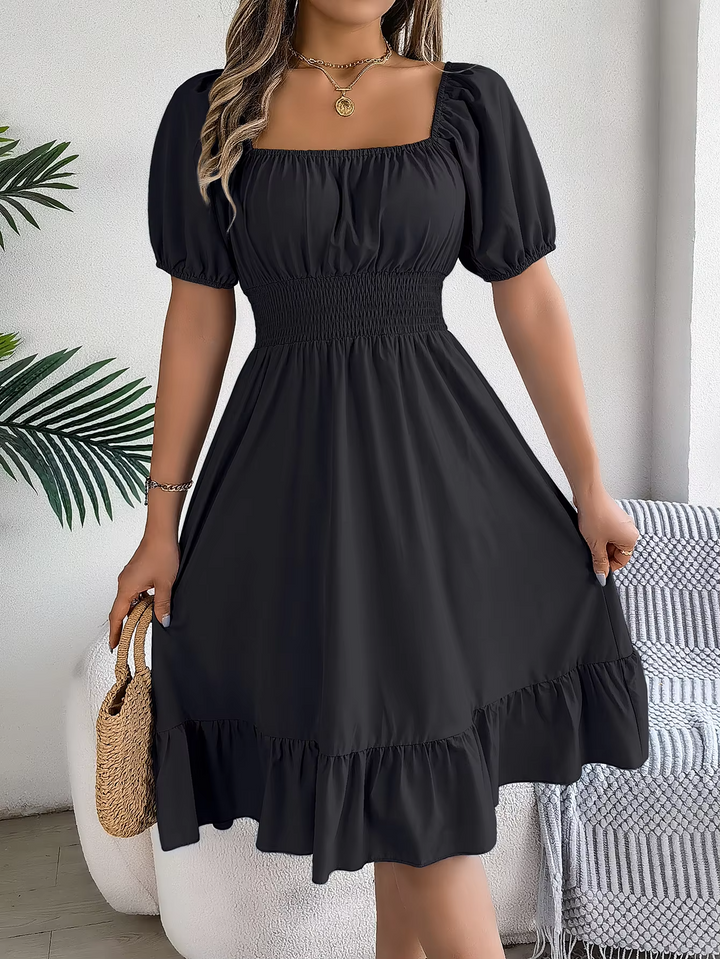 LIORA - LINEN RUFFLE DRESS