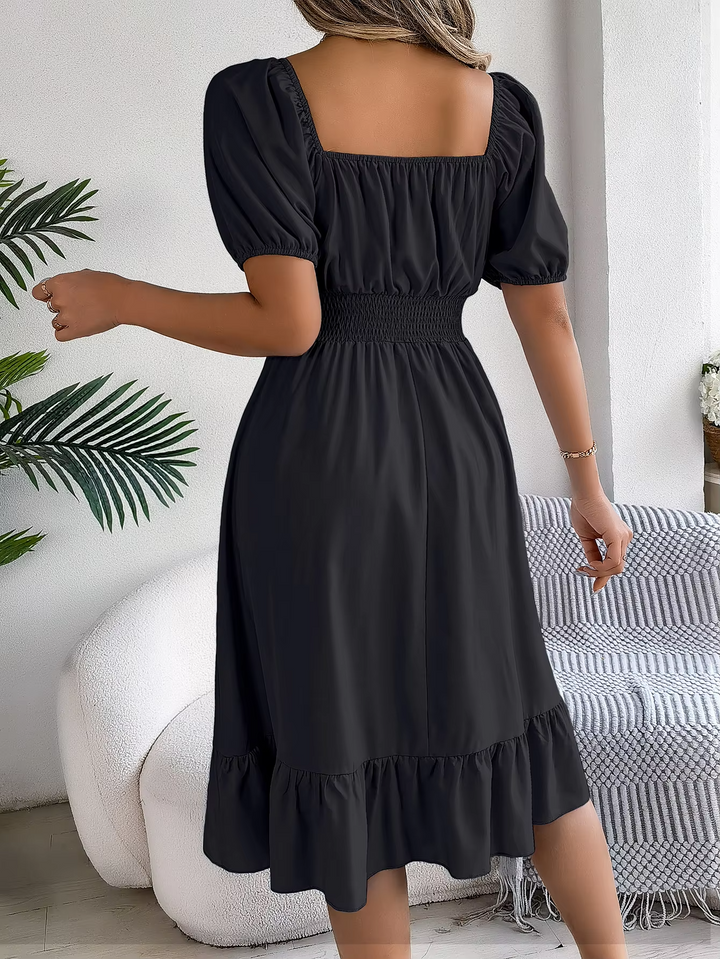LIORA - LINEN RUFFLE DRESS