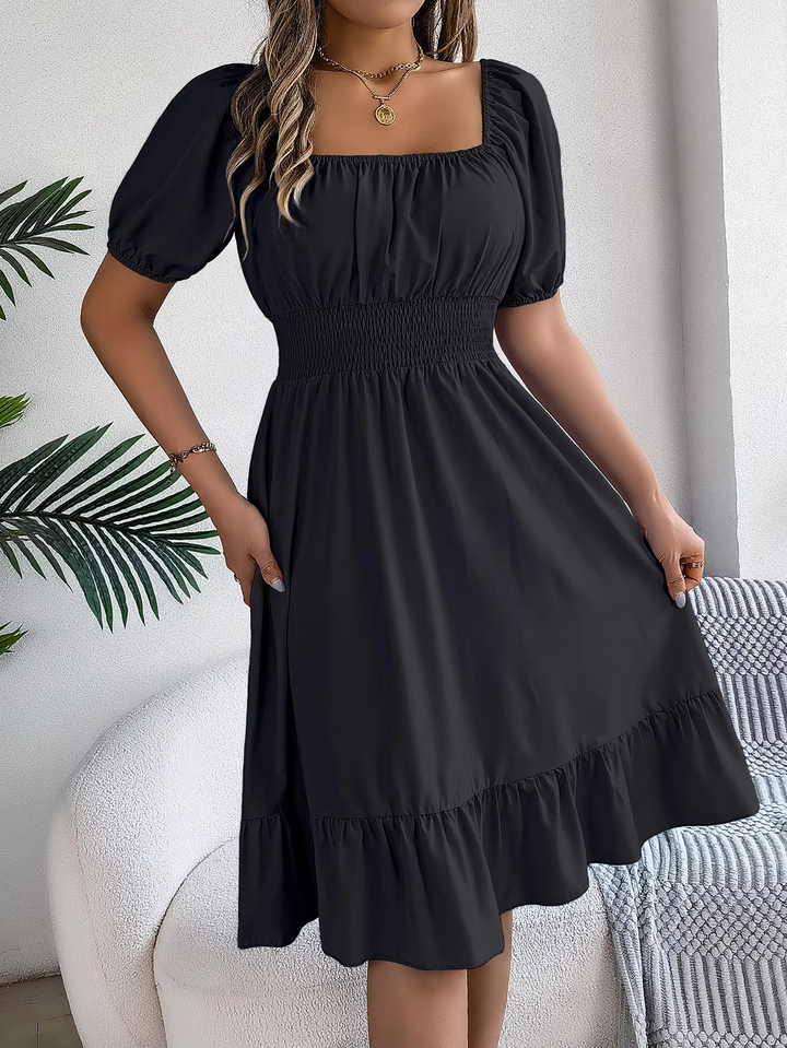 LIORA - LINEN RUFFLE DRESS