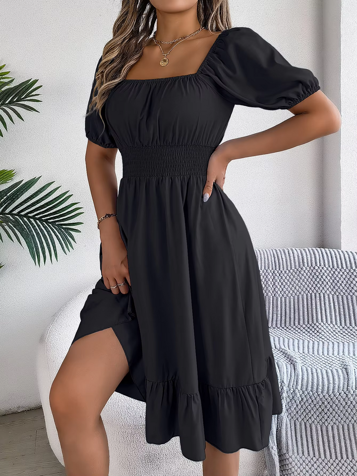 LIORA - LINEN RUFFLE DRESS