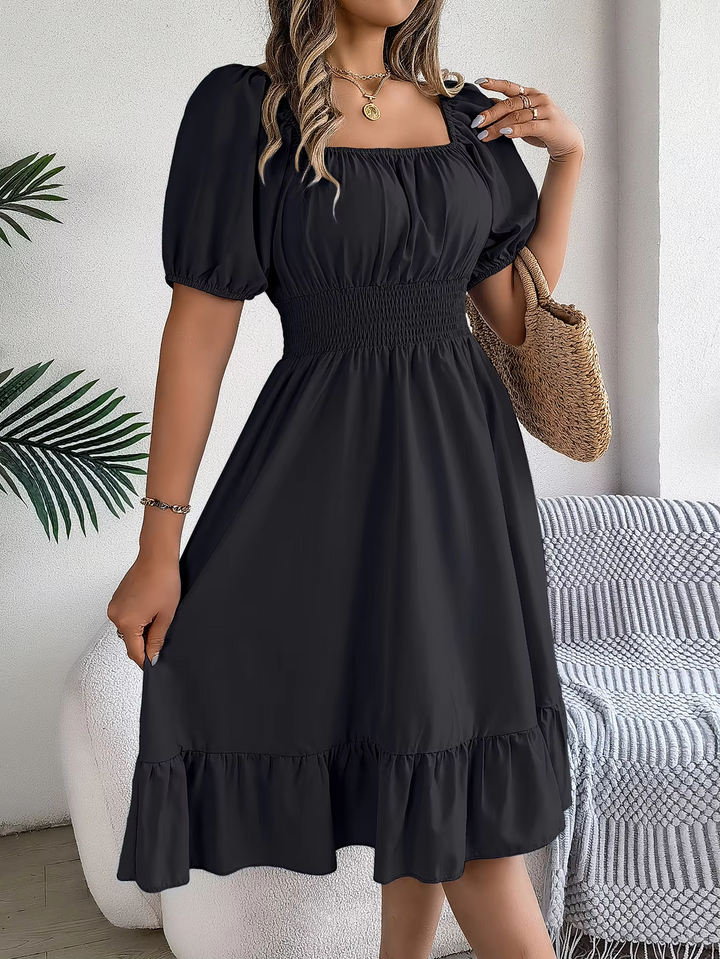LIORA - LINEN RUFFLE DRESS