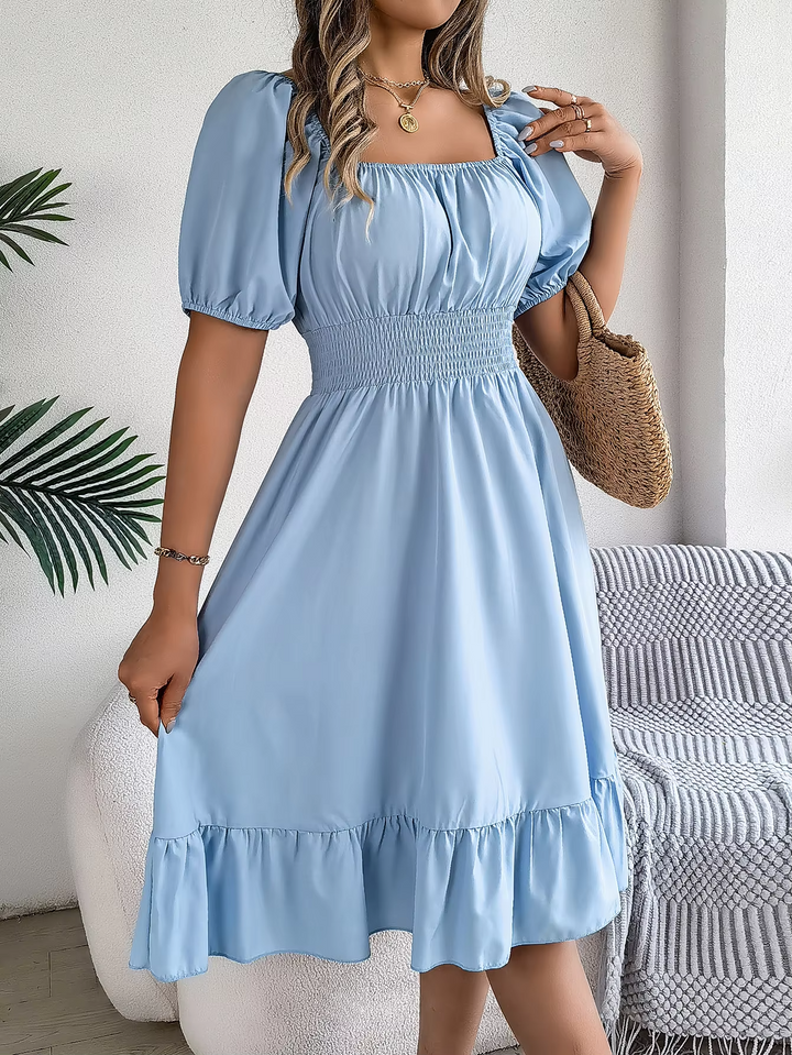 LIORA - LINEN RUFFLE DRESS