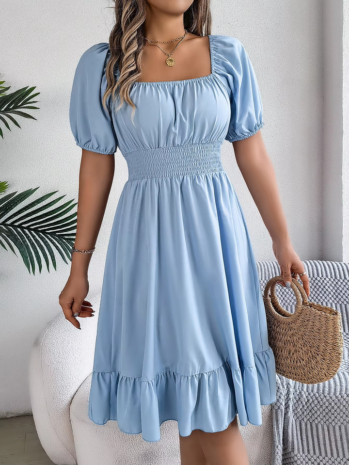 LIORA - LINEN RUFFLE DRESS