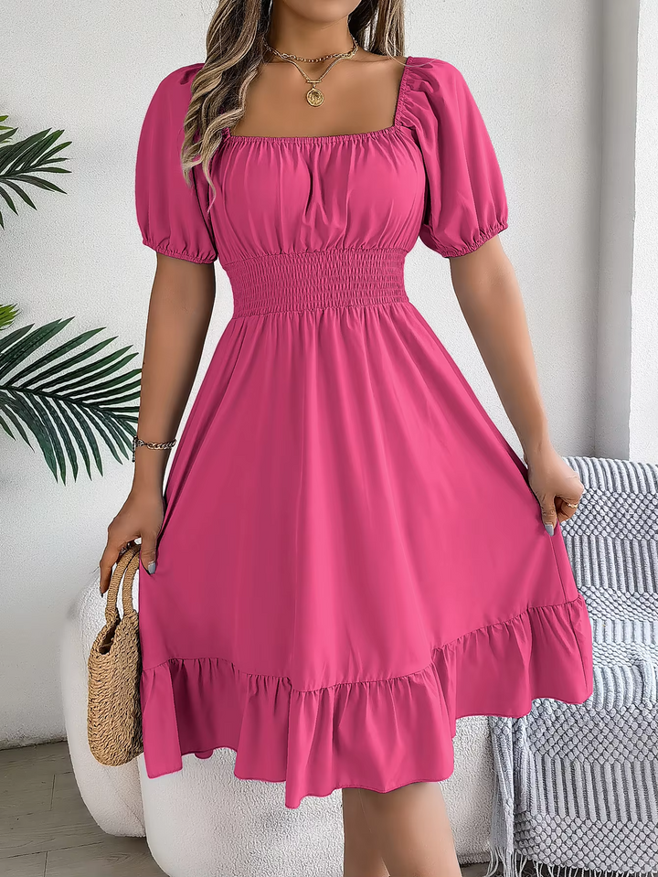 LIORA - LINEN RUFFLE DRESS