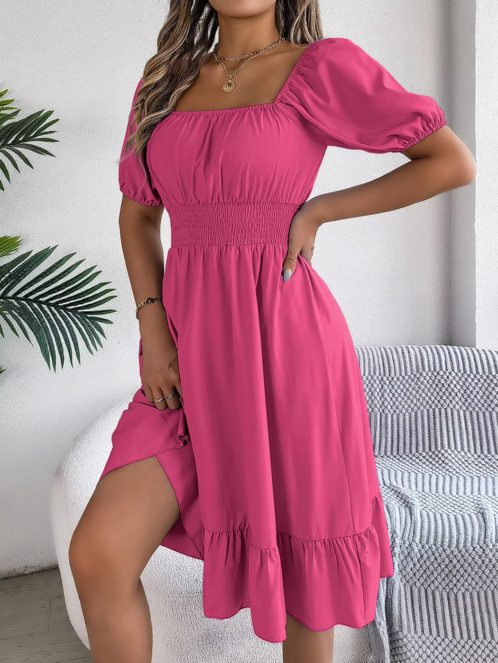 LIORA - LINEN RUFFLE DRESS
