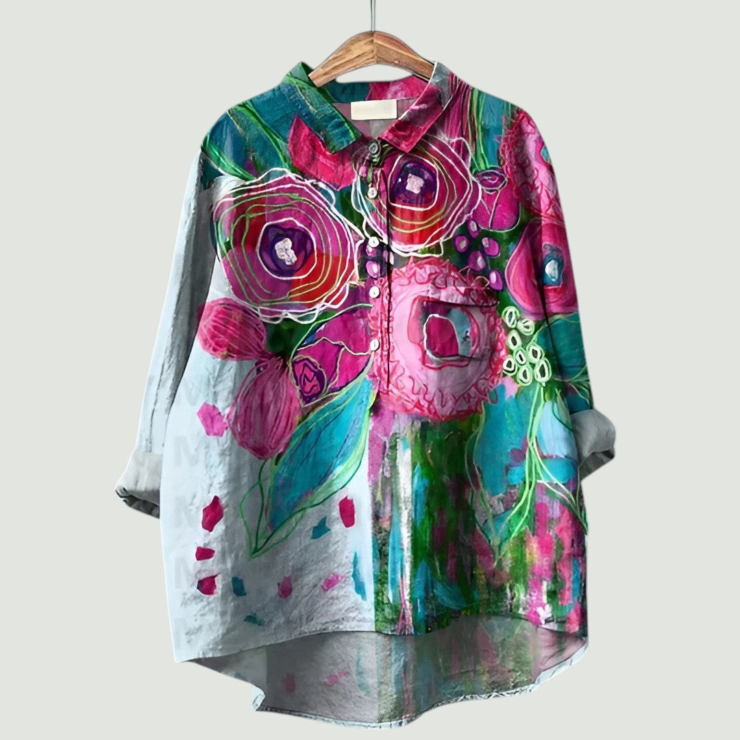 ADRIANA – SUNSET GARDEN SHIRT BLOUSE