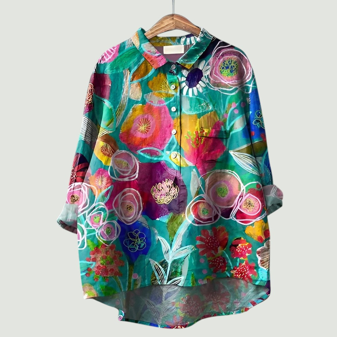 ADRIANA – SUNSET GARDEN SHIRT BLOUSE