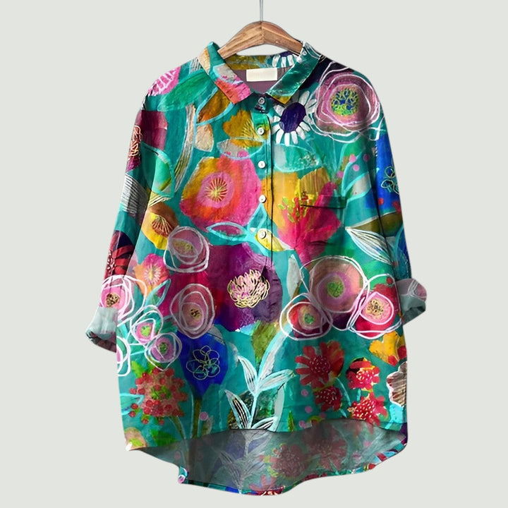 ADRIANA – SUNSET GARDEN SHIRT BLOUSE