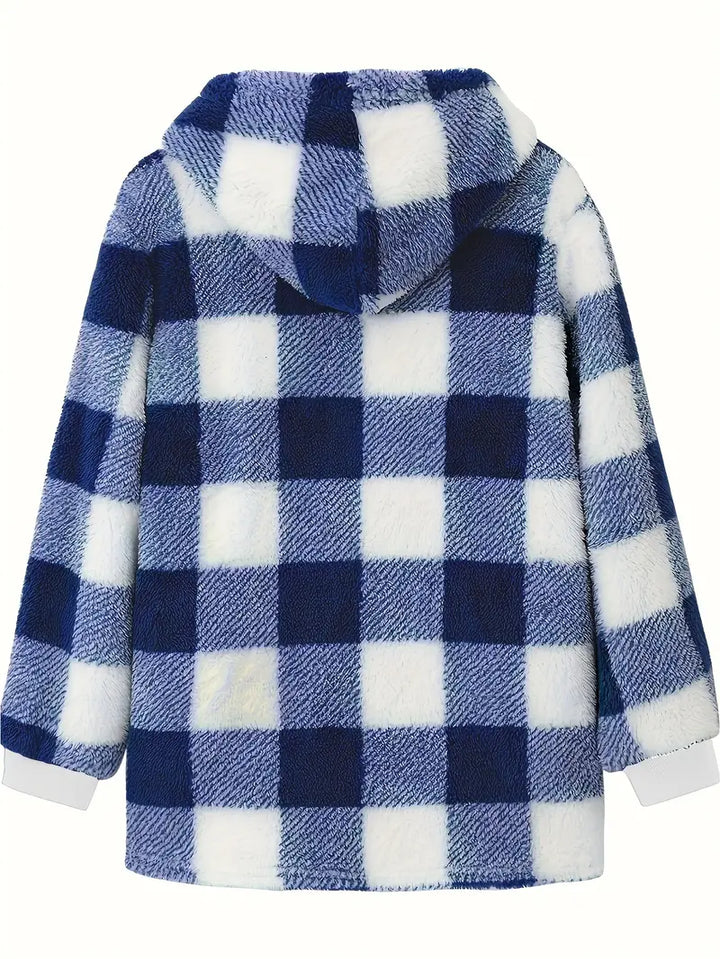 MILA - RELAXED PLAID HOODED JACKET