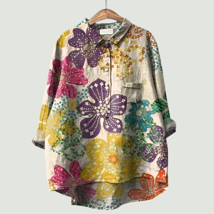 ADRIANA – SUNSET GARDEN SHIRT BLOUSE