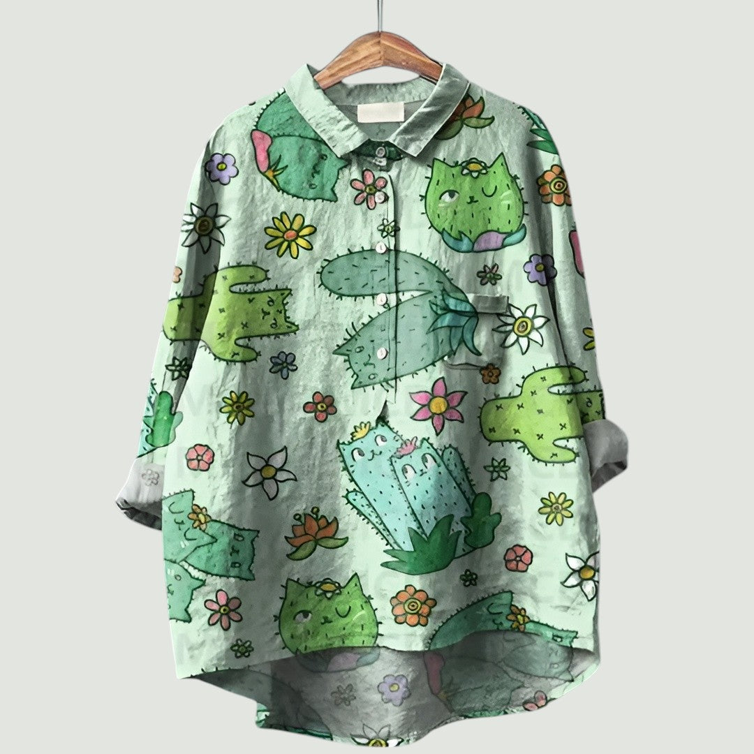 ADRIANA – SUNSET GARDEN SHIRT BLOUSE