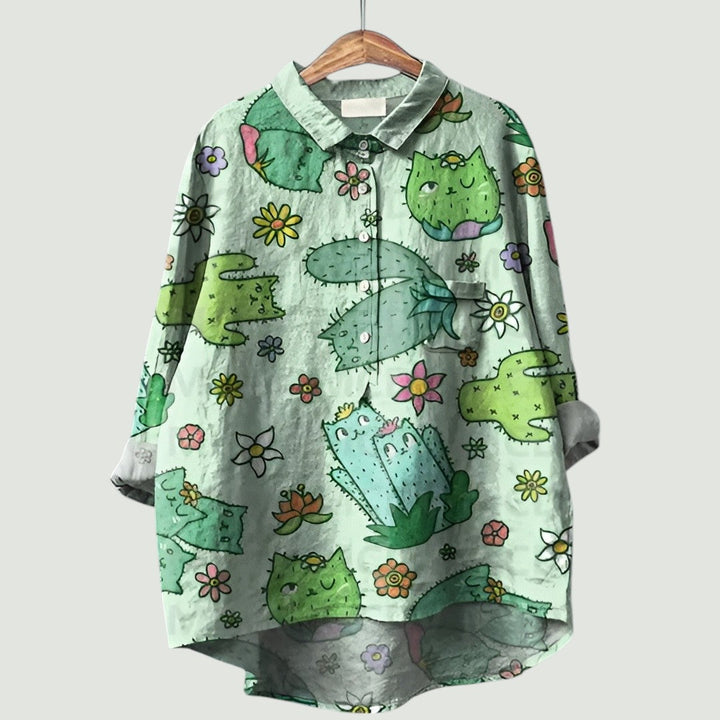 ADRIANA – SUNSET GARDEN SHIRT BLOUSE