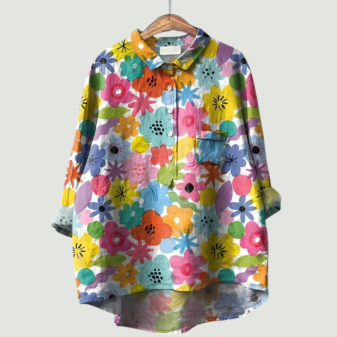 ADRIANA – SUNSET GARDEN SHIRT BLOUSE