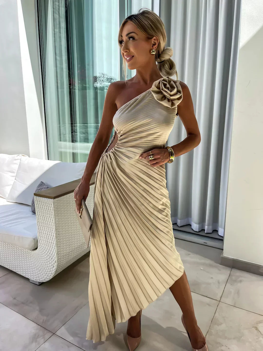 EVA - ELEGANT ASYMMETRIC PARTY DRESS