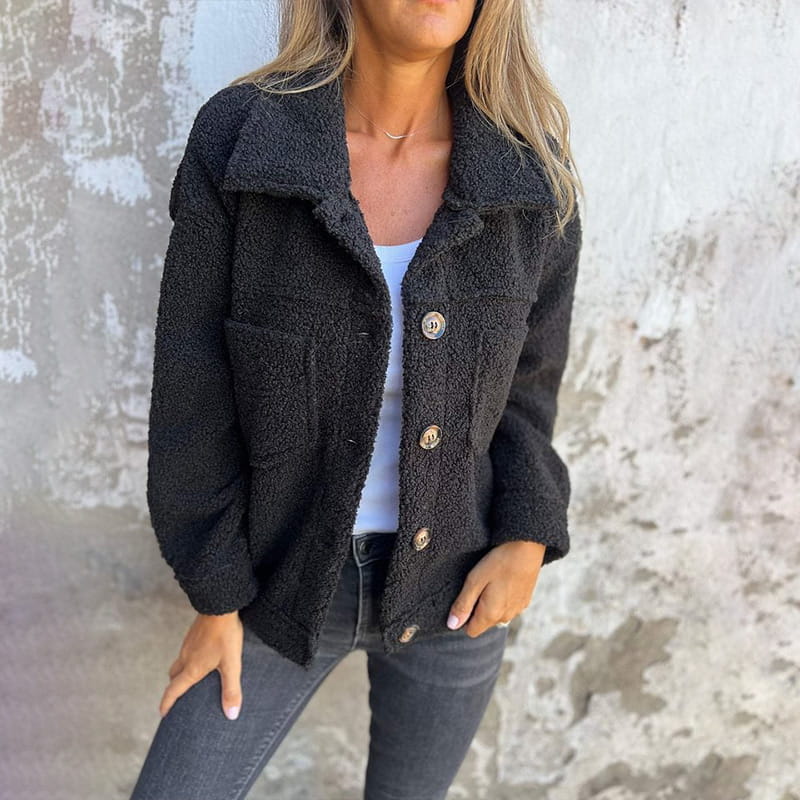 BRYNLEE - SHERPA BUTTON-UP RELAXED FIT JACKET