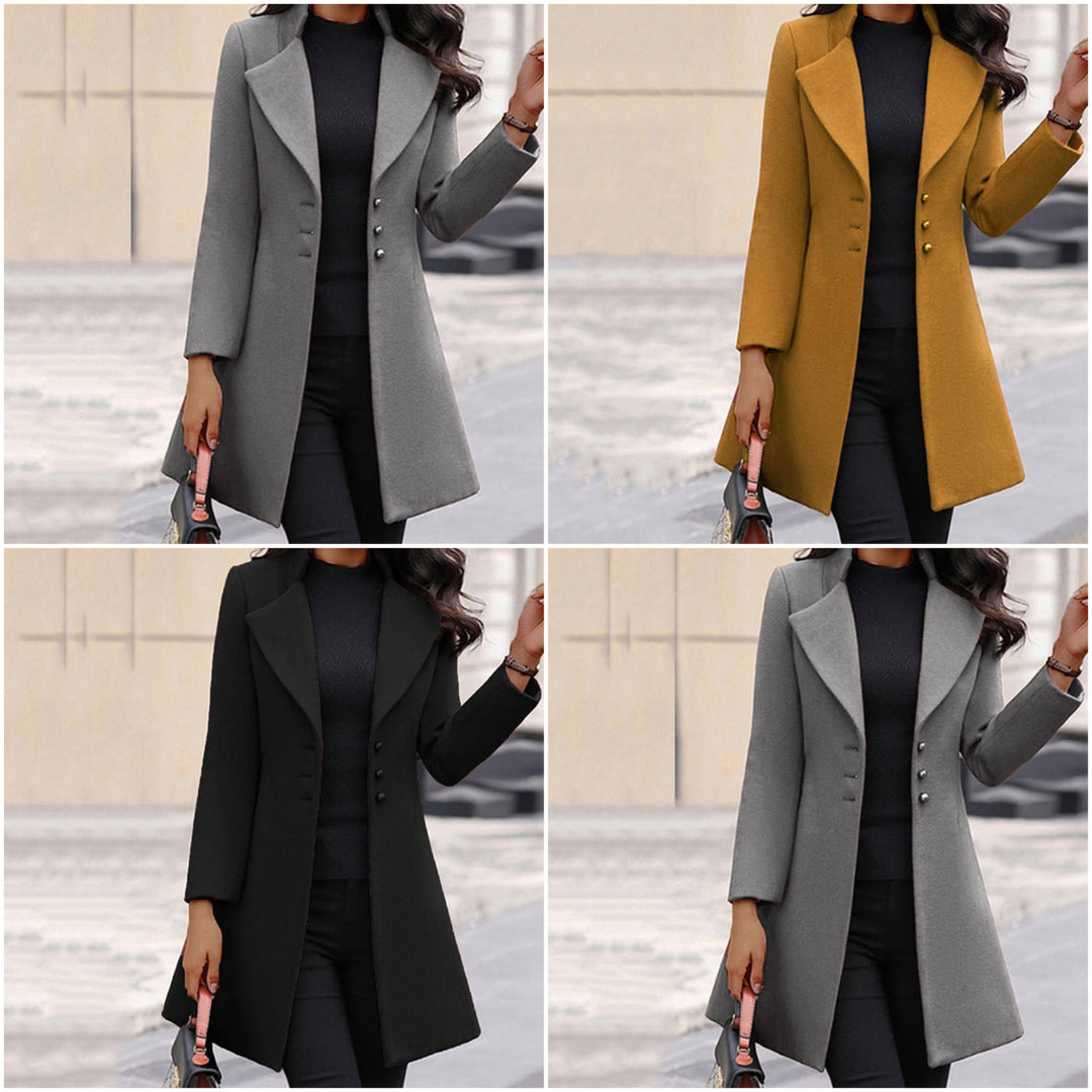 ALINA - SLIM-FIT STAND COLLAR LONG COAT