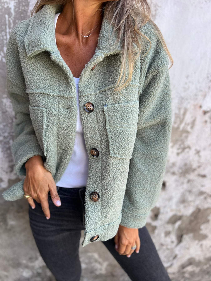 BRYNLEE - SHERPA BUTTON-UP RELAXED FIT JACKET