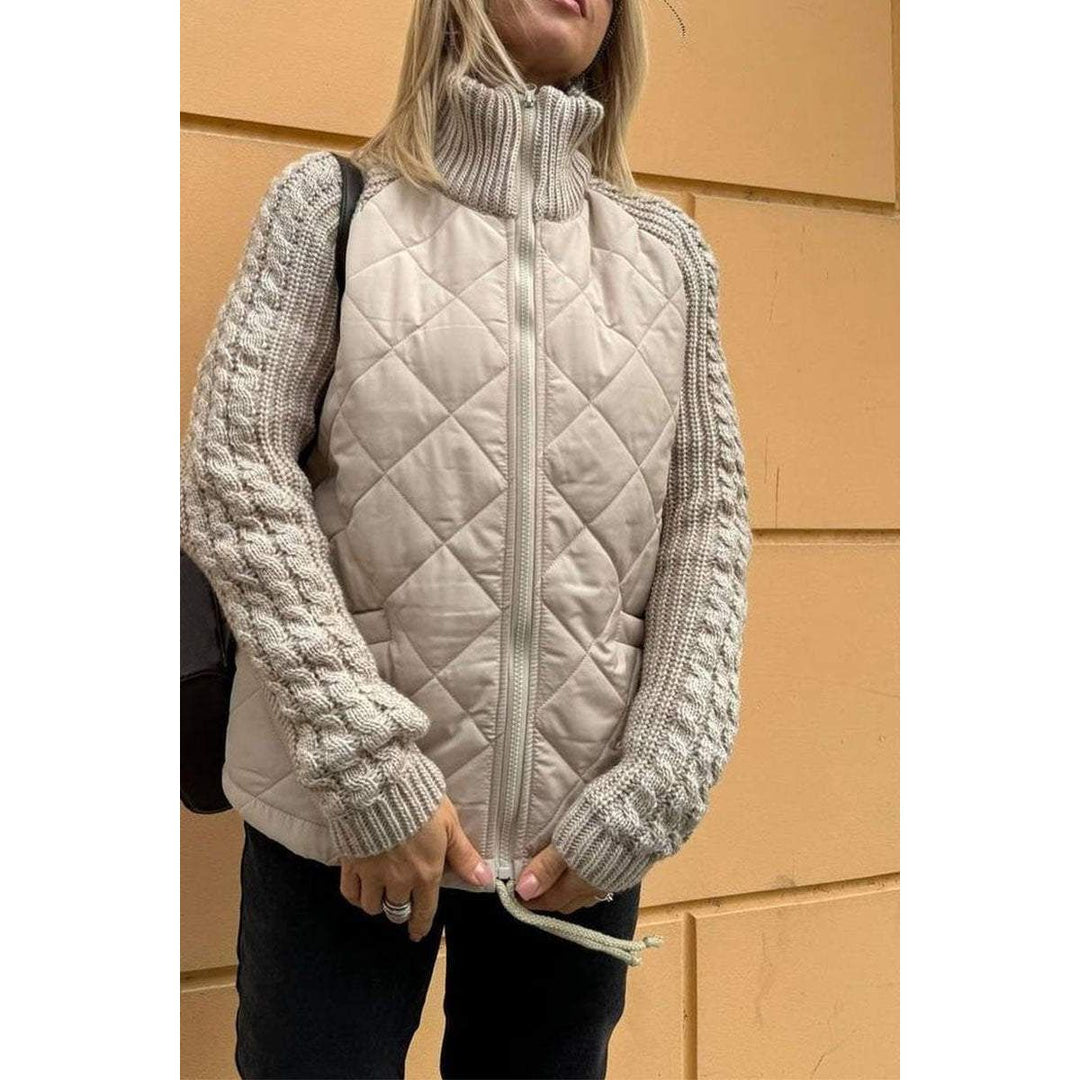 TAYLOR - MODERN QUILTED ZIP-UP KNIT JACKET