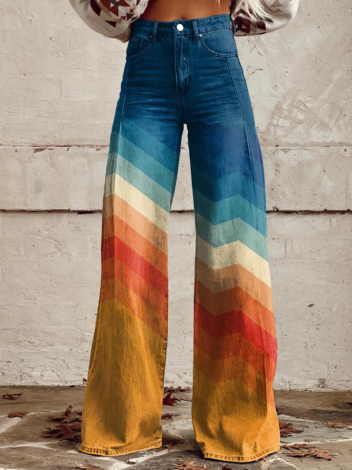 VIVIAN - FLORAL PRINTED WIDE LEG TROUSERS
