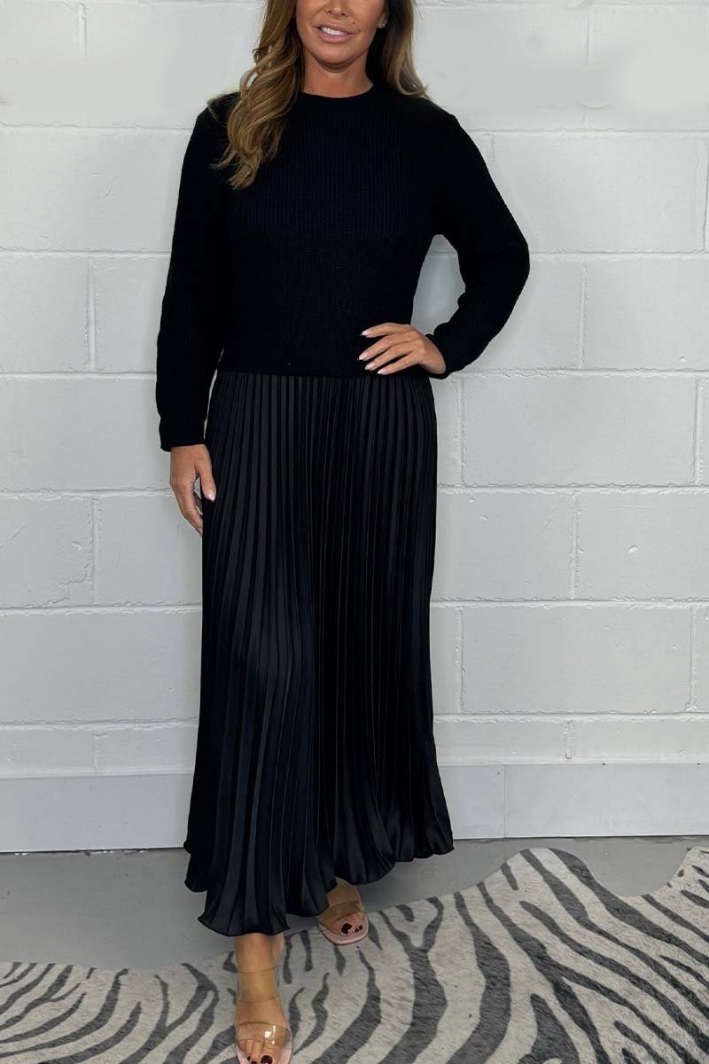 LINDA – KNIT & SATIN ELEGANCE SET