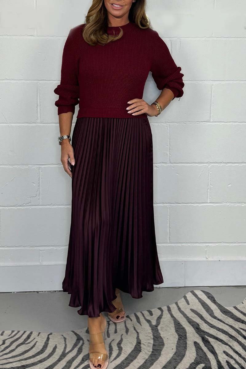 LINDA – KNIT & SATIN ELEGANCE SET
