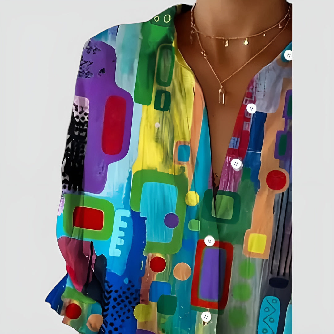 NOLENE – COLORFUL GEOMETRIC BLOUSE