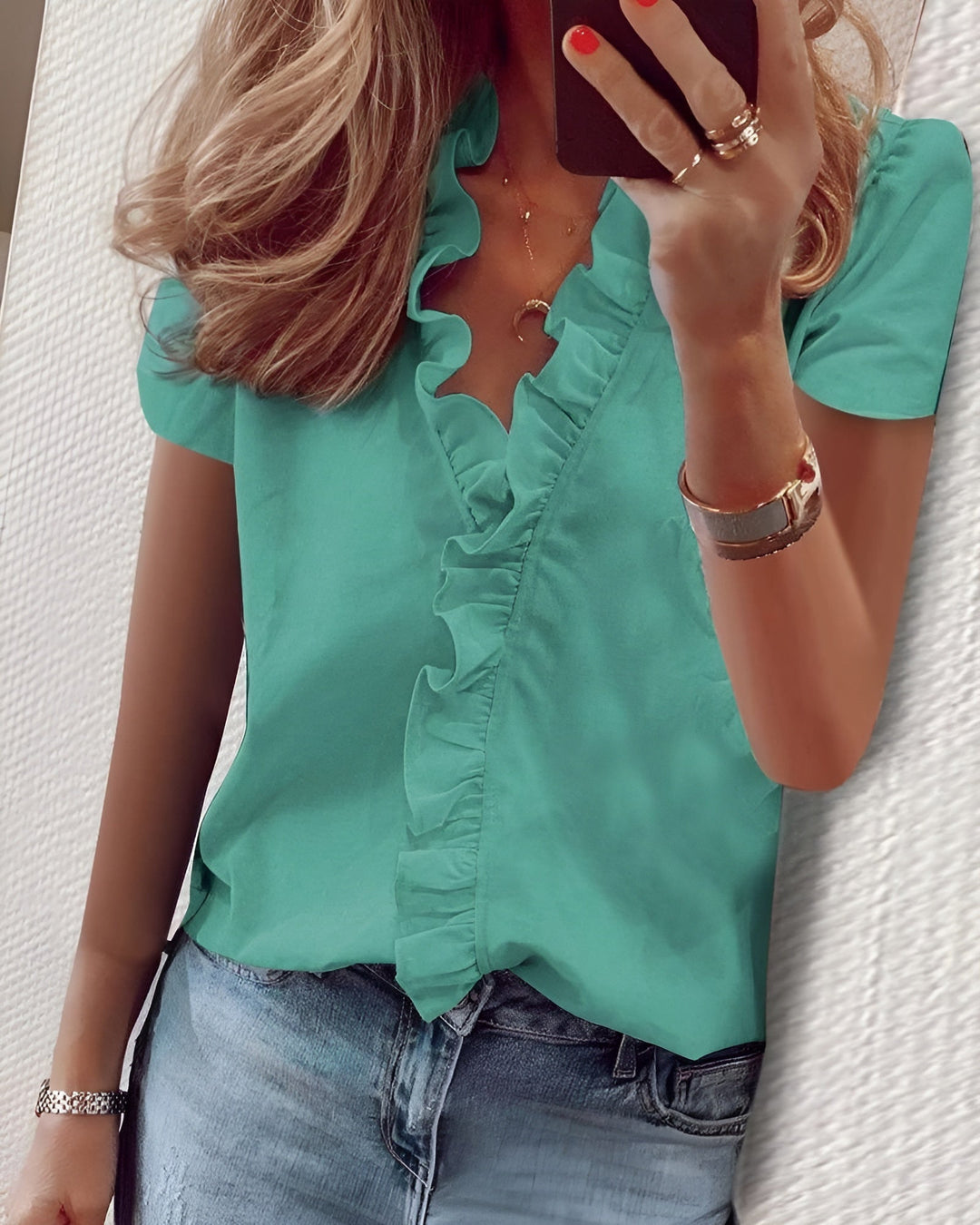 ESMERALDA – ROMANTIC RUFFLE SHIRT BLOUSE