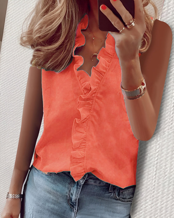 ESMERALDA – ROMANTIC RUFFLE SHIRT BLOUSE