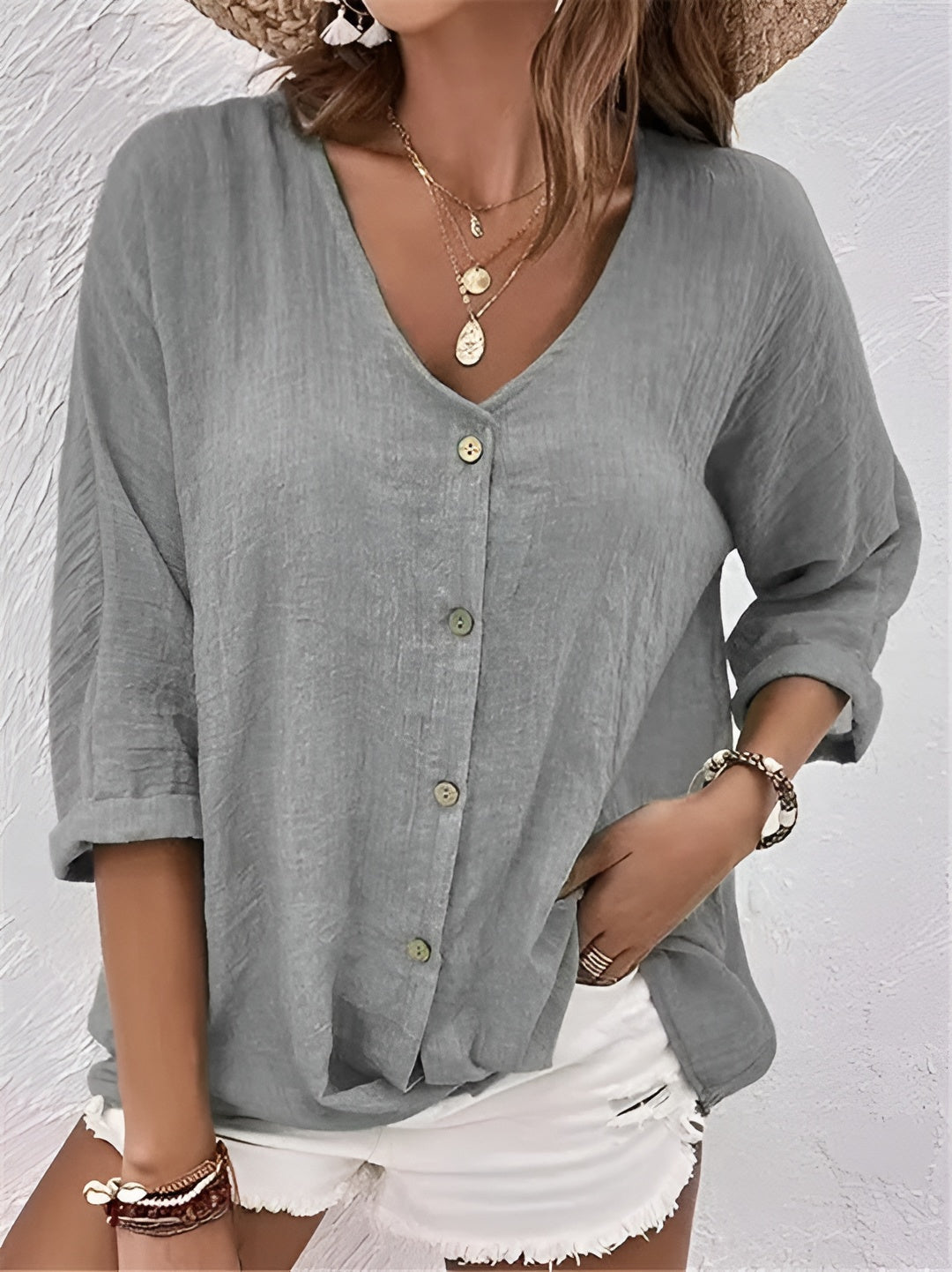 EUNICE – BREEZY BUTTON SHIRT BLOUSE