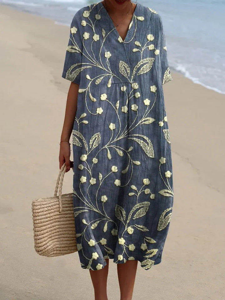 VIANELLE – EMBROIDERED FLORAL DRESS