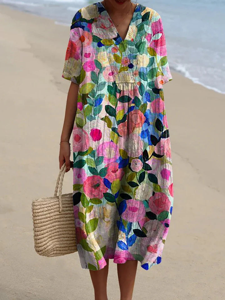 IRISHA – WATERCOLOR BLOOM DRESS