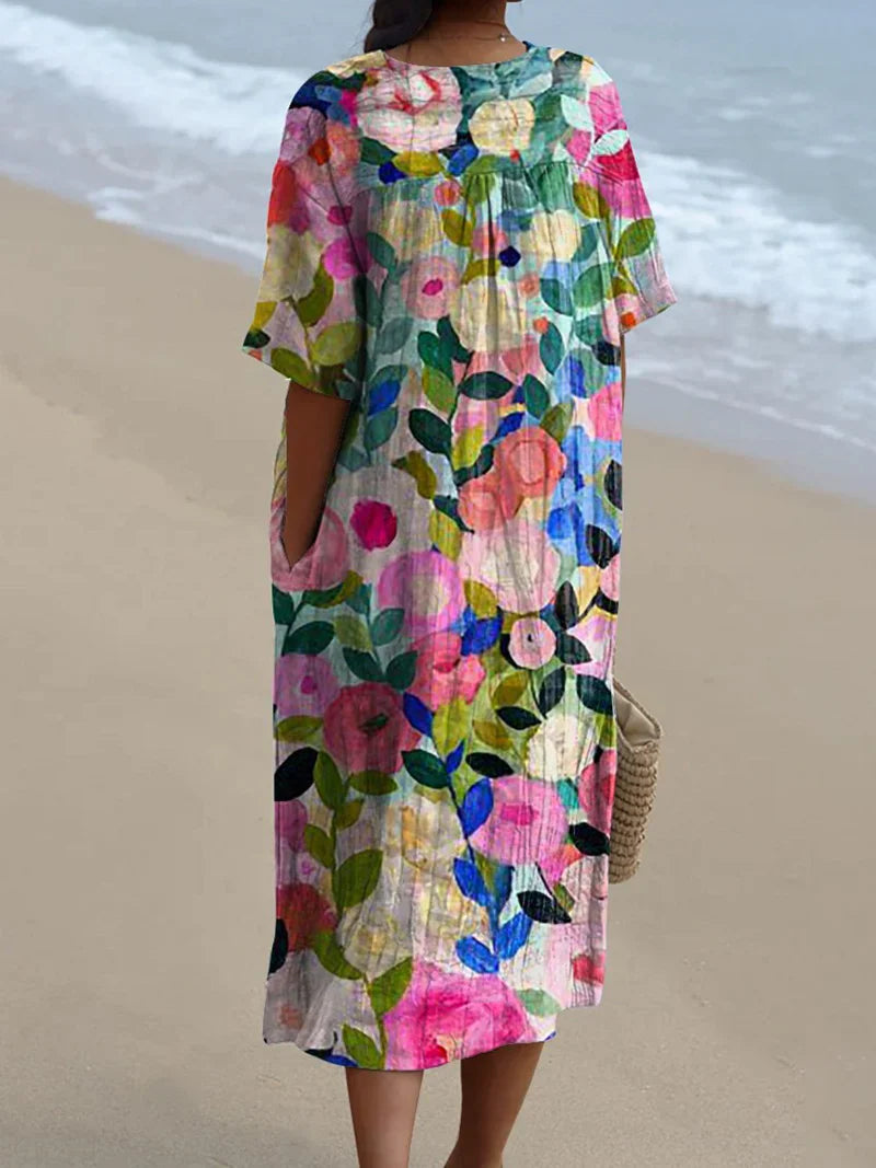 IRISHA – WATERCOLOR BLOOM DRESS